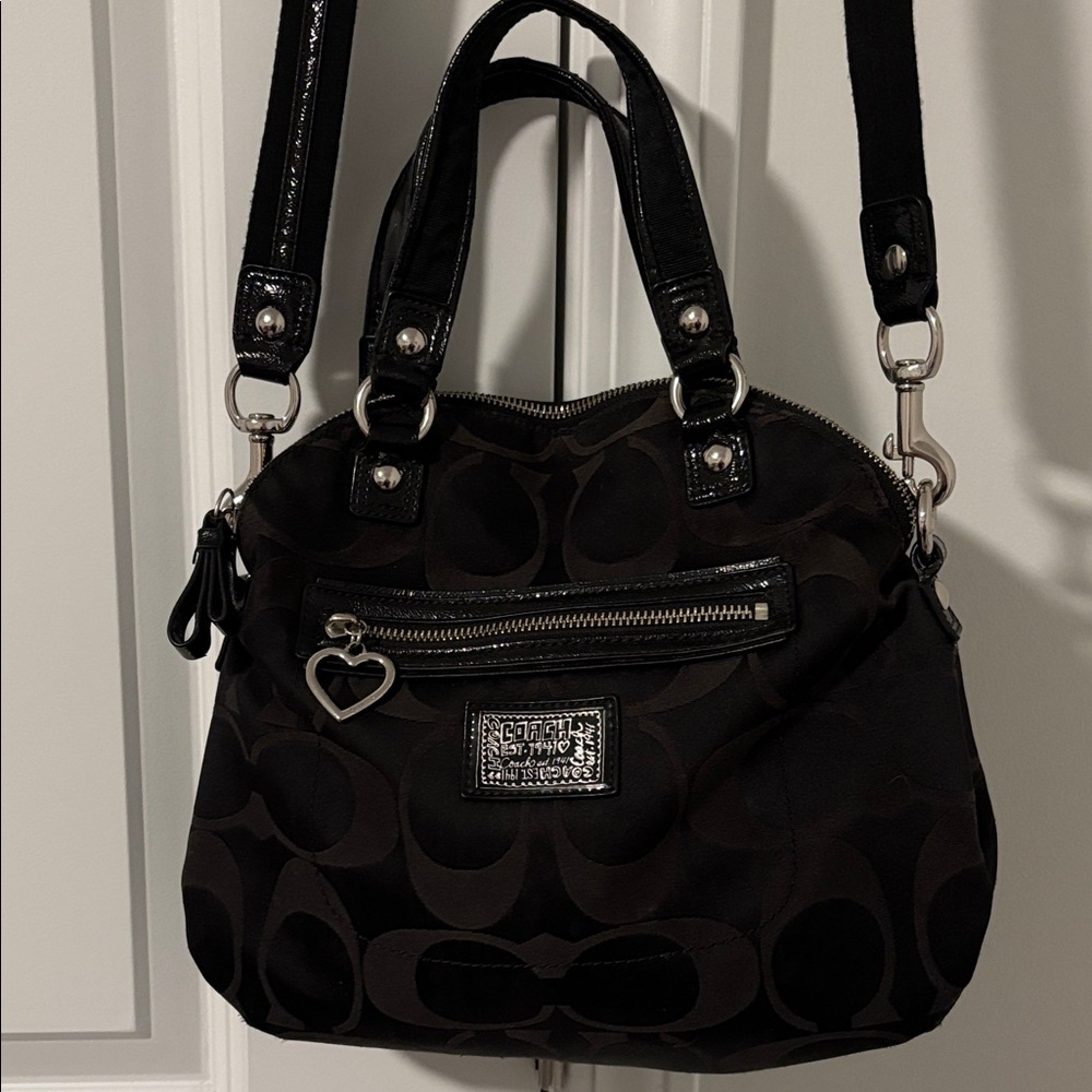 Coach Poppy Black Crossbody Bag with Heart Accent (No Hangtags unfortunately). 💛